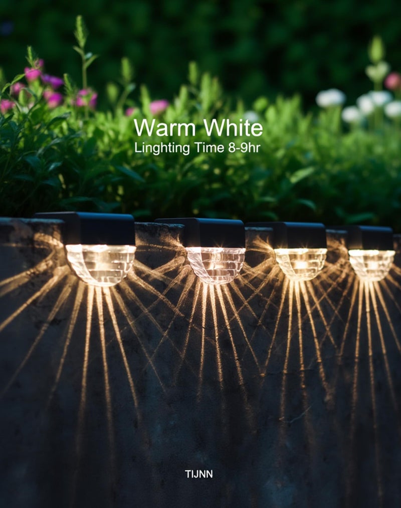 TIJNN Solar Deck Lights Outdoor, Fence Light Waterproof Led Lights for Outdoor Stairs, Step, Yard,Patio Decor Garden Illumination - 6 Pack - Image 4